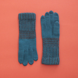 カシミヤ100：% PERCENT 手袋 （ブルー）ホールガーメント・スマホ対応・ギフトBOX（男女兼用フリーサイ 5枚目の画像