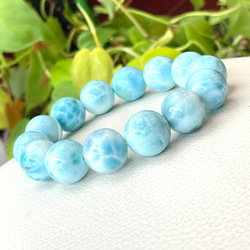 天然無処理 ラリマー ブレスレット15mm-78.5g ブレスレット 天然石屋