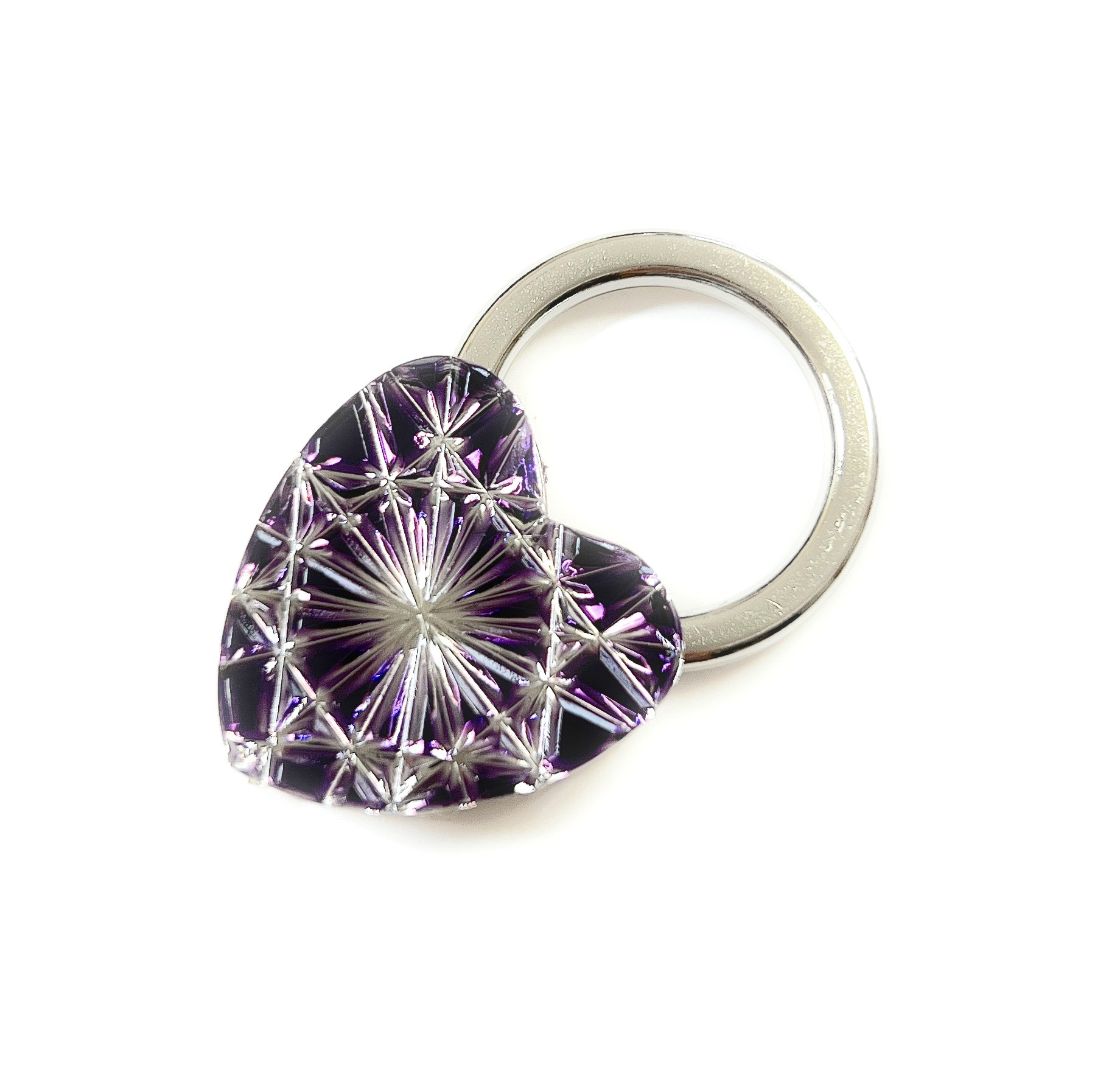 東京切子チャーム　ハート　菊　紫 16,280円