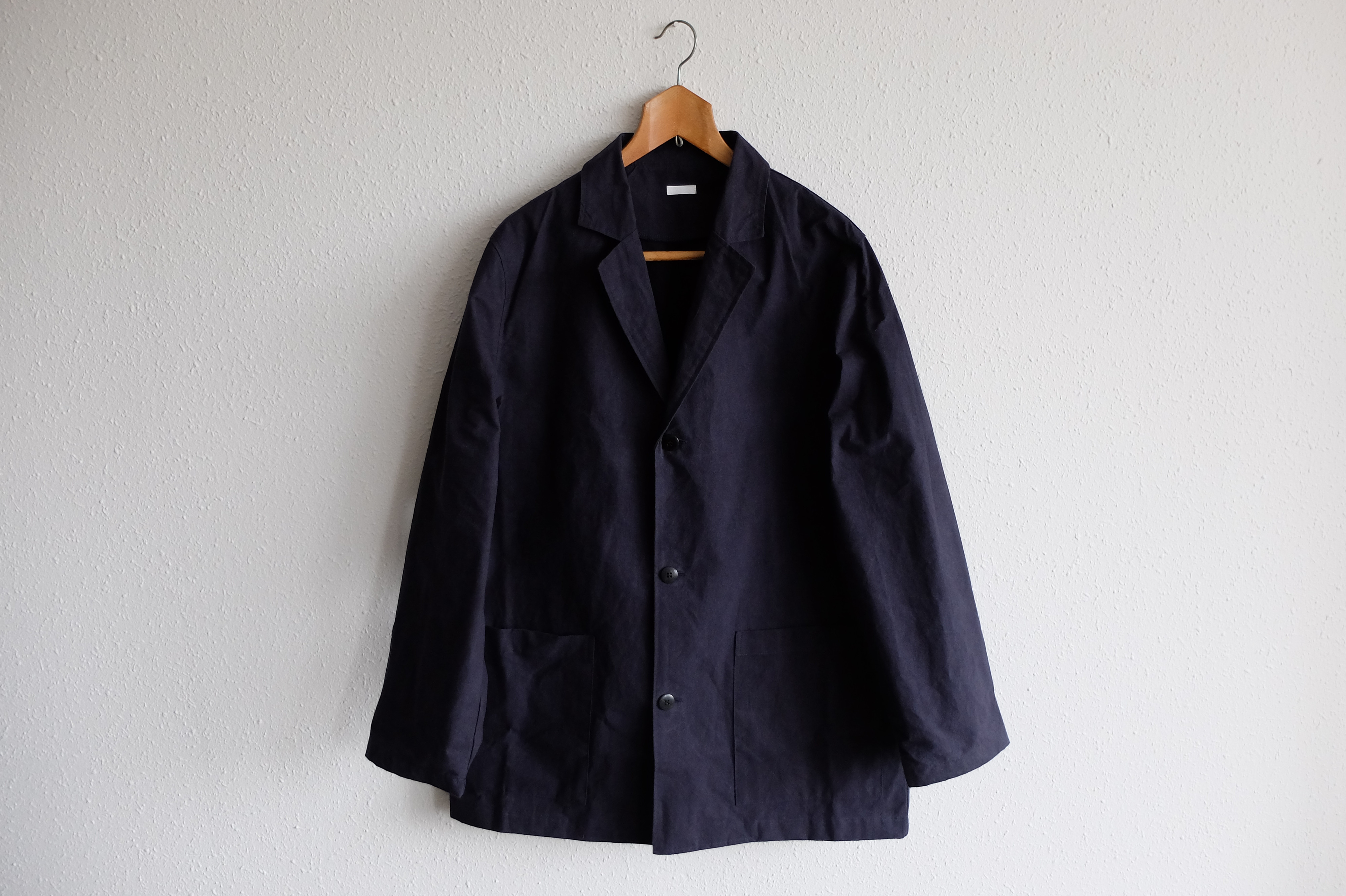 【全サイズ再入荷】バフクロス オーバーサイズジャケット ブラックネイビー｜ユニセックス3サイズ