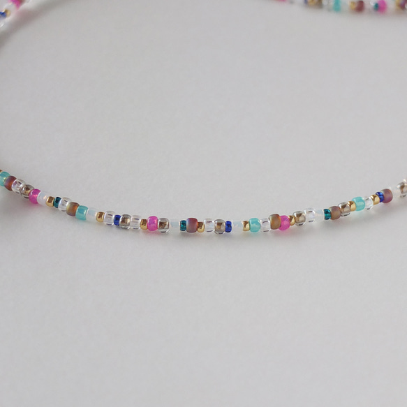 ハートとカラフルビーズでカジュアル可愛いビーズネックレス～heart colorful beads necklace～ 3枚目の画像