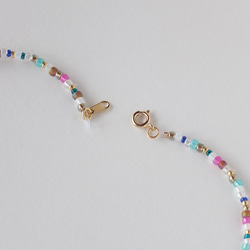 ハートとカラフルビーズでカジュアル可愛いビーズネックレス～heart colorful beads necklace～ 5枚目の画像