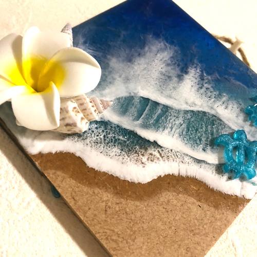 ハワイ♡ホヌ 海アート 海レジン レジンアート ウォールアート 壁掛け