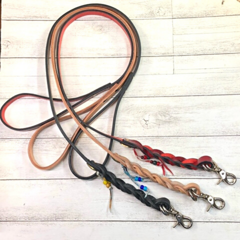 〔15㎜幅〕本革ロングリード（シングルコンチョ付き）