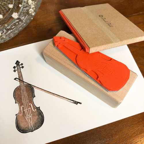バイオリンスタンプ（大）2点セット はんこ・スタンプ Beach field