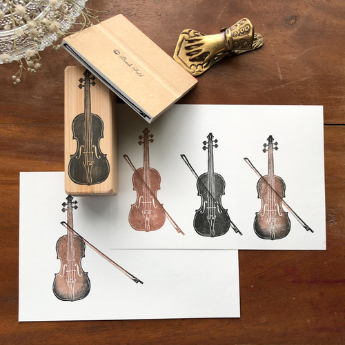 バイオリンスタンプ（大）2点セット はんこ・スタンプ Beach field