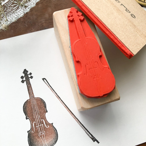 バイオリンスタンプ（小）2点セット はんこ・スタンプ Beach field