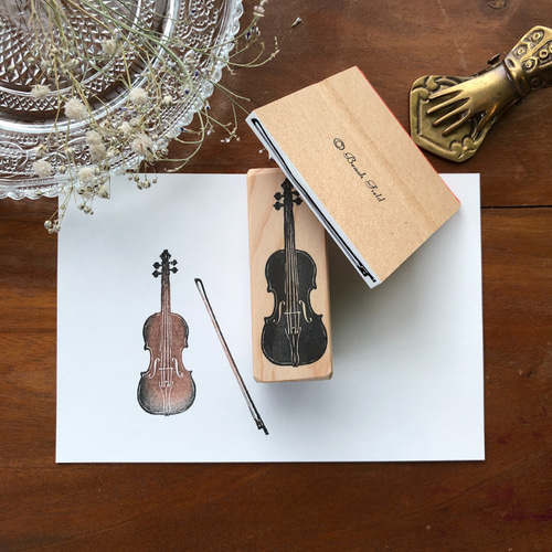 バイオリンスタンプ（小）2点セット はんこ・スタンプ Beach field
