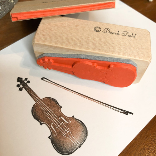 バイオリンスタンプ（小）2点セット はんこ・スタンプ Beach field