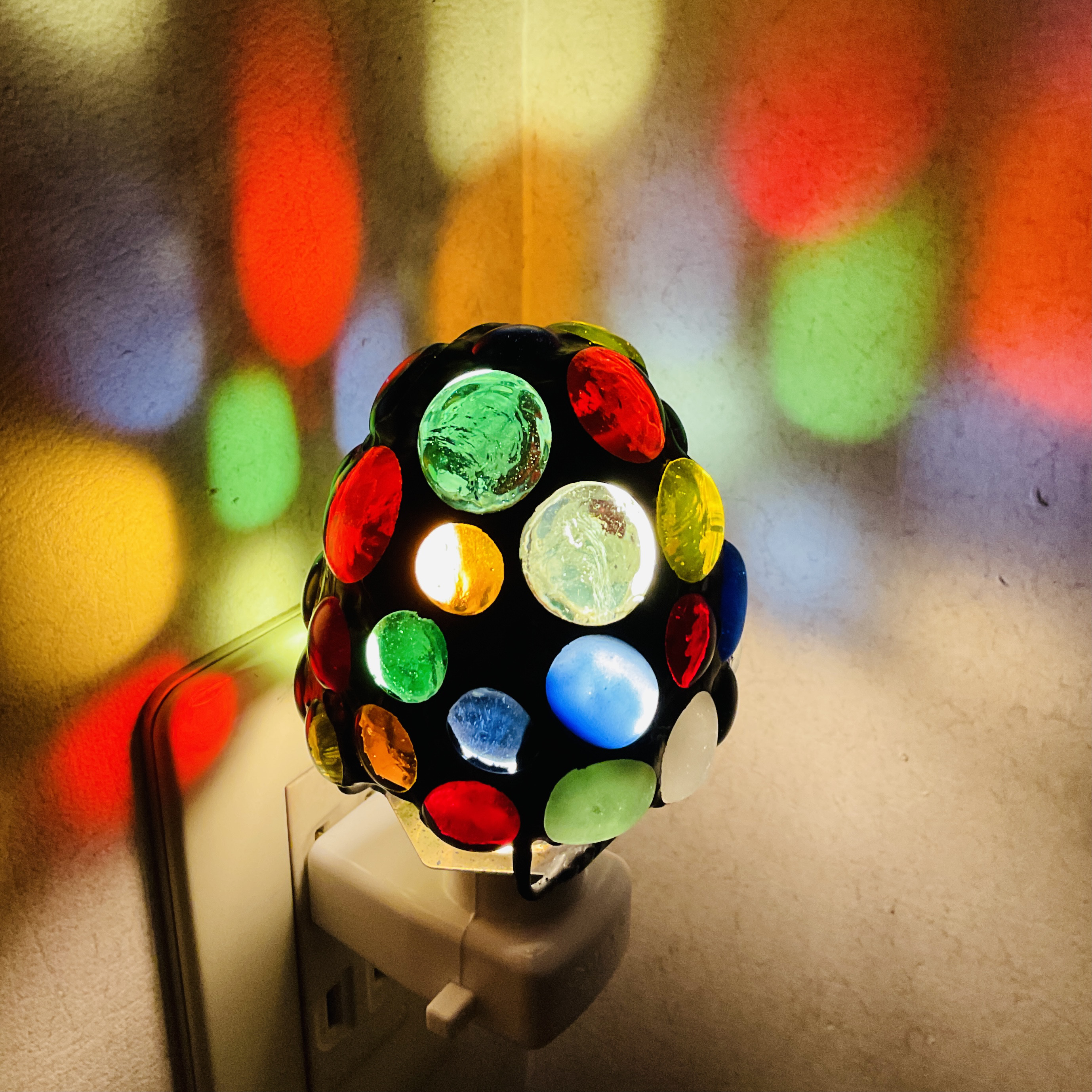 光るきのこのおやすみランプ010 コンセント式 LED ステンドグラス