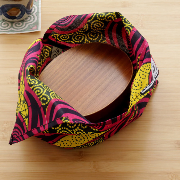 Alin&#39;s Azuma 包 S 午餐盒非洲蠟染 Azuma 包帶角撐板（渦紋/黃色）。 第4張的照片