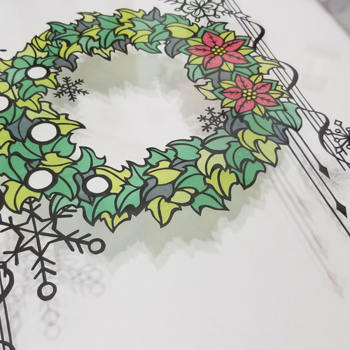 手描き額縁　幸運　絵画　原画　24㎝　クリスマス　冬　アクリル画　レジンアート可 ラッセン ミニアート「ジ インフィニット ウェイ」額縁 2種展開