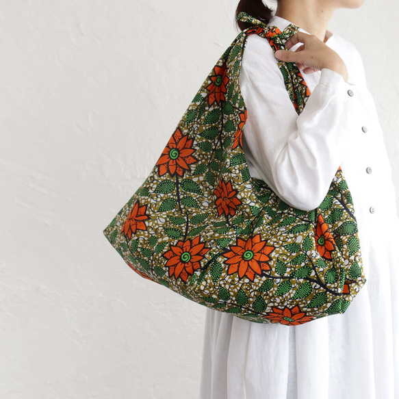 Alin Azuma Bag L 65cm Eco Bag with African Batik Azuma Bag Gusse 第2張的照片