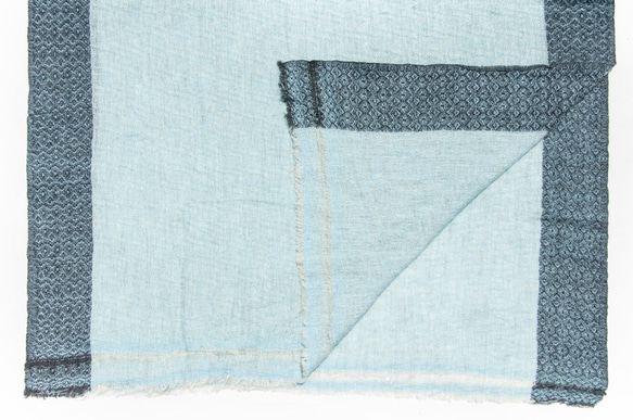 喀什米爾Cashmere 針織圍巾 純羊毛圍巾 手織圍巾 編織圍巾-藍天 沙發巾手織毯 花朵藤蔓葉子 露營蓋毯保暖羊絨 第7張的照片