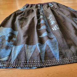 着物リメイク　古布　手作り　半纏　スカート 3枚目の画像