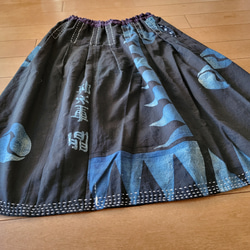 着物リメイク　古布　手作り　半纏　スカート 7枚目の画像