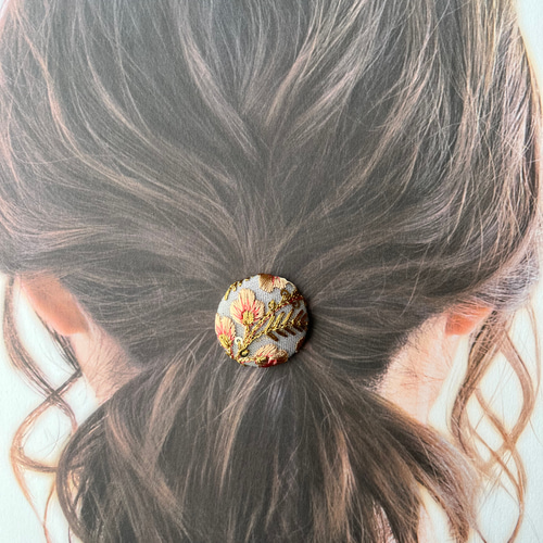 インド刺繍リボン ヘアゴム くるみボタン ヘアゴム ＋labo 通販
