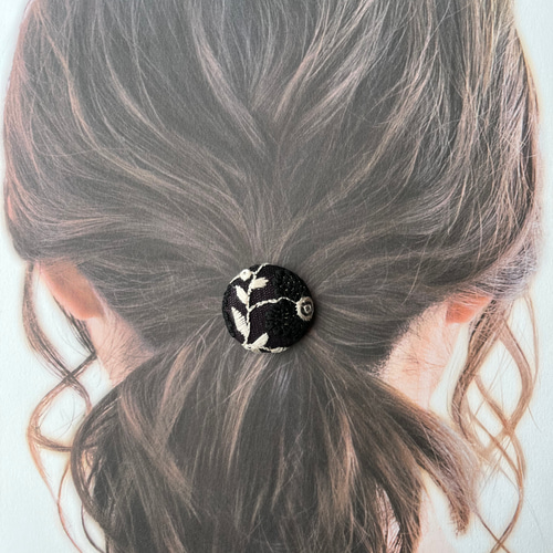 インド刺繍リボン ヘアゴム くるみボタン ヘアゴム ＋labo 通販
