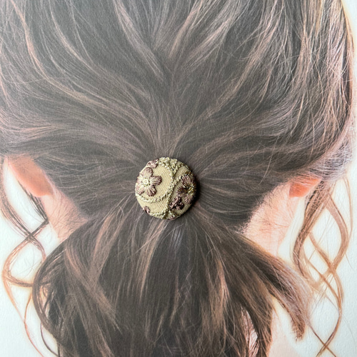 インド刺繍リボン ヘアゴム くるみボタン ヘアゴム ＋labo 通販