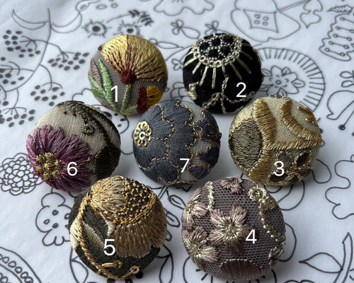インド刺繍 くるみボタン38㎜ ヘアゴム 2個セット I インド刺繍 くるみボタン38㎜ ヘアゴム 2個セット W - メルカリ