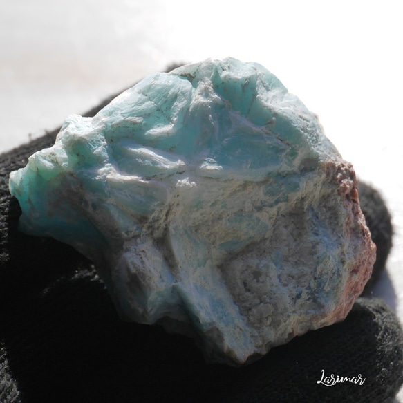 天然石ラリマー約51mm(ドミニカ共和国産)約45g 母岩付き原石ラフロック鉱物鉱石[lar-221206-01] 1枚目の画像
