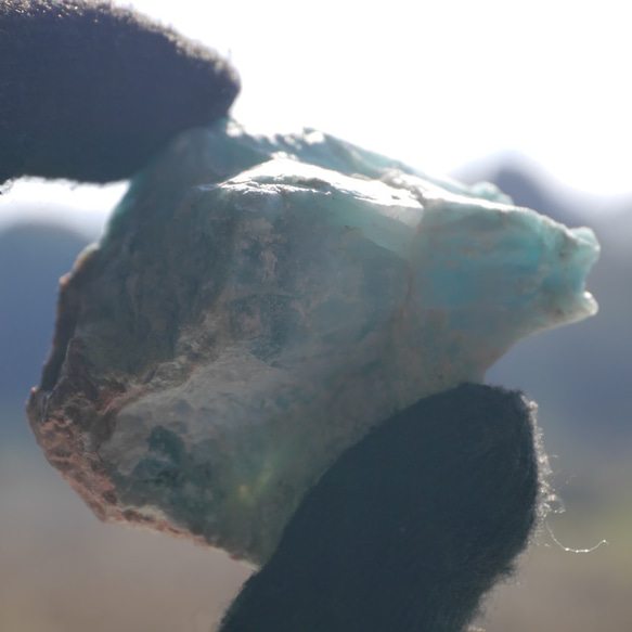 天然石ラリマー約51mm(ドミニカ共和国産)約45g 母岩付き原石ラフロック鉱物鉱石[lar-221206-01] 15枚目の画像