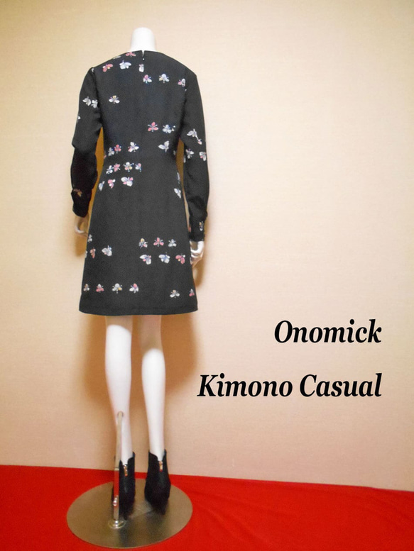 スクエアネック着物ドレス Square neck kimono dress LO-402/S 15枚目の画像