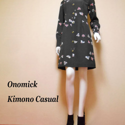 スクエアネック着物ドレス Square neck kimono dress LO-402/S 10枚目の画像