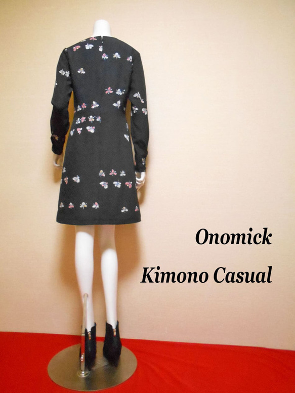 スクエアネック着物ドレス Square neck kimono dress LO-402/S 16枚目の画像