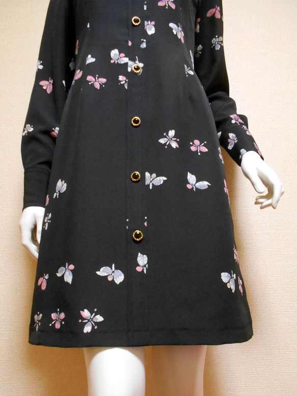 スクエアネック着物ドレス Square neck kimono dress LO-402/S 4枚目の画像