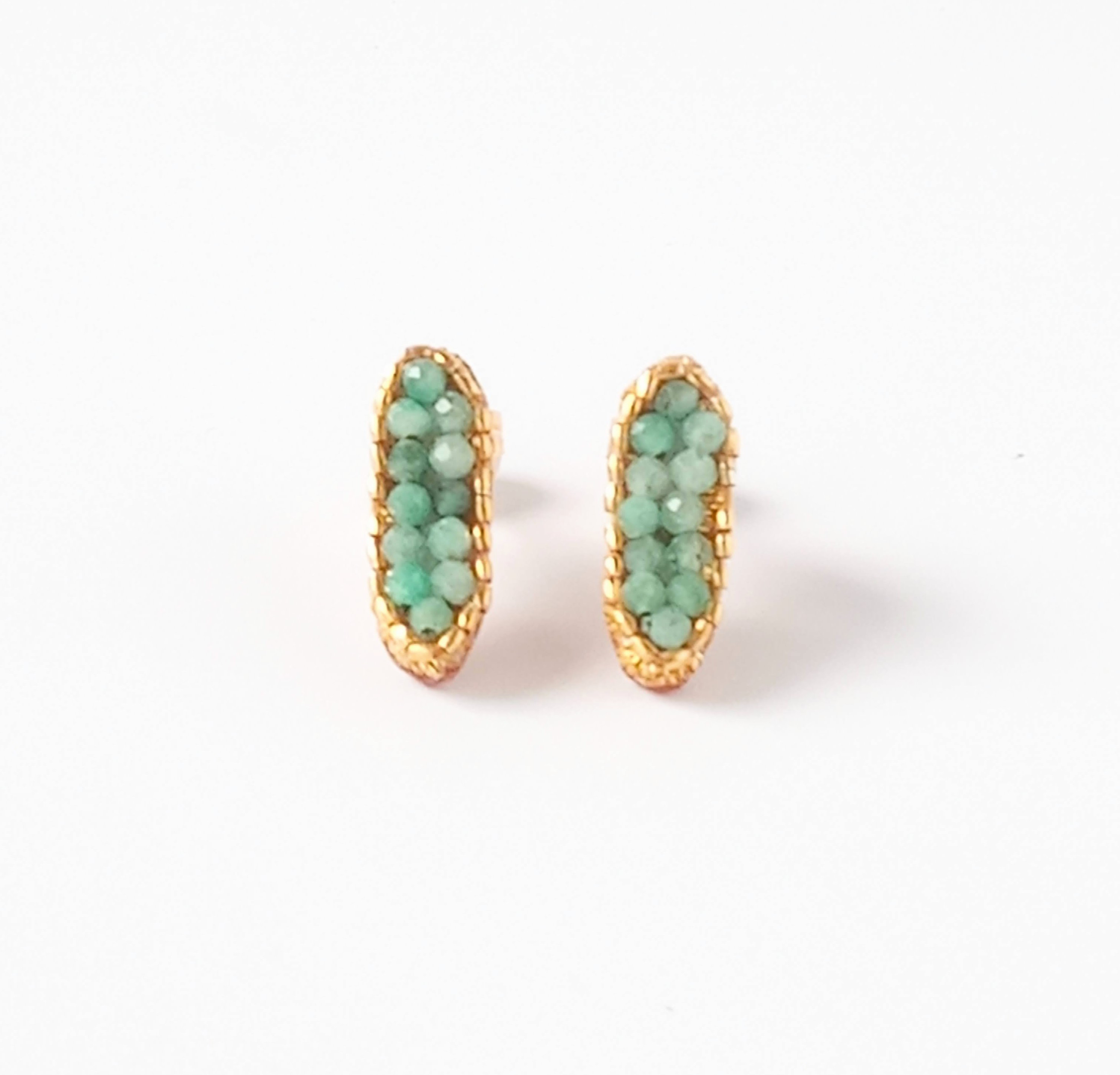 エメラルドのロングピアスL