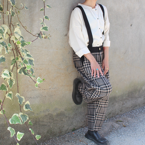 冬限定◉あったか可愛い2wayサロペットパンツ グレンチェック