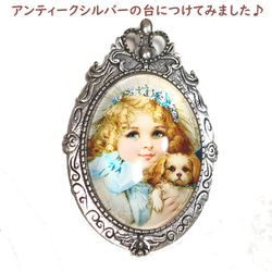 かわいい少女や天使柄のガラスカメオ　カボション40×30mm★アクセサリーやクラフト作品に♪ 3枚目の画像