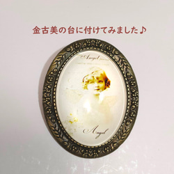 かわいい少女や天使柄のガラスカメオ　カボション40×30mm★アクセサリーやクラフト作品に♪ 4枚目の画像