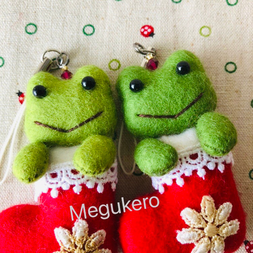 カエル X'mas ストラップ ①〜⑥ キーホルダー Megukero 通販 15095534