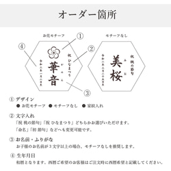 《思いを六角形に》ひなまつり 桃の節句 雛人形 名前札 木製 木札 名入れ 送料無料 初節句 女の子 雛飾り 8枚目の画像