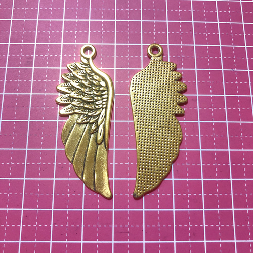 8個 アンティークゴールド 羽根 羽 パーツ チャーム アモール