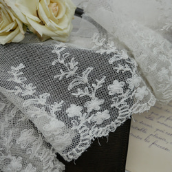 フランスアンティーク刺繍入りスカラップレース レース cherir 通販