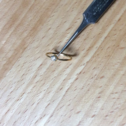 ダイヤのお星様ピンキーリング0.09-0.1ct K18 yellow gold シンプル 大人可愛い 4枚目の画像