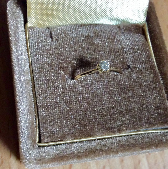 ダイヤのお星様ピンキーリング0.09-0.1ct K18 yellow gold シンプル 大人可愛い 7枚目の画像