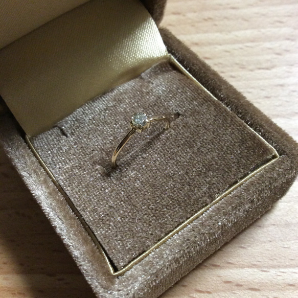 ダイヤのお星様ピンキーリング0.09-0.1ct K18 yellow gold シンプル 大人可愛い 5枚目の画像