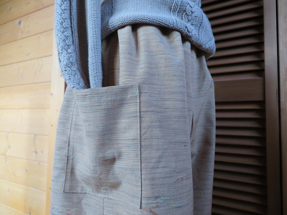 ウールのもんぺパンツ　９２ｃｍ　着物リメイク 8枚目の画像