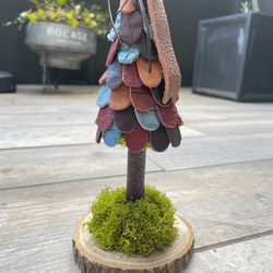 飾れる森のレザーツリー 木　レザー　本革　革 4枚目の画像