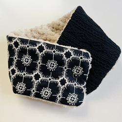 ミナペルホネン コドモのネックウォーマー スカイフラワー タルト