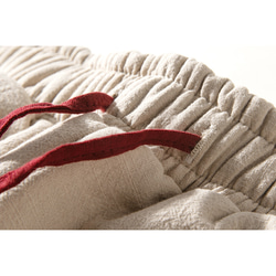 ボア裏地綿麻パンツ　真冬パンツ　暖かいパンツ　ゴムウエスト　ベージュ　L140BE 5枚目の画像