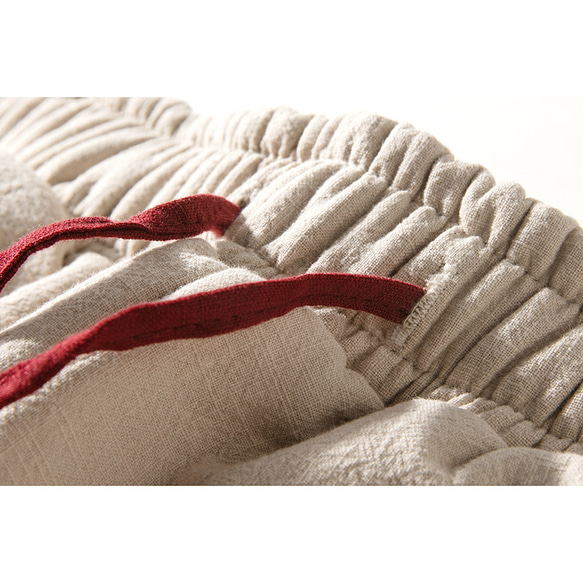 ボア裏地綿麻パンツ　真冬パンツ　暖かいパンツ　ゴムウエスト　ベージュ　L140BE 5枚目の画像