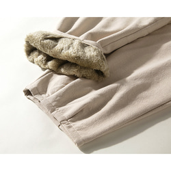 ボア裏地綿麻パンツ　真冬パンツ　暖かいパンツ　ゴムウエスト　ベージュ　L140BE 8枚目の画像