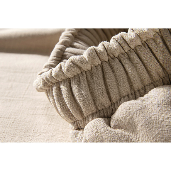 ボア裏地綿麻パンツ　真冬パンツ　暖かいパンツ　ゴムウエスト　ベージュ　L140BE 6枚目の画像