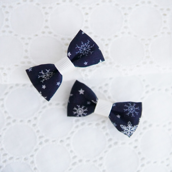 雪の結晶ベビーヘアクリップ　【4color】2個セット〇Special Price〇　クリスマスにおすすめ 5枚目の画像