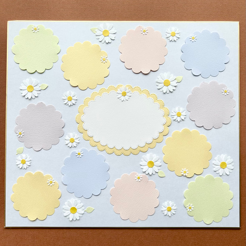 寄せ書き クラフトパンチの可愛いお花とコメントカード(5.7cm)の